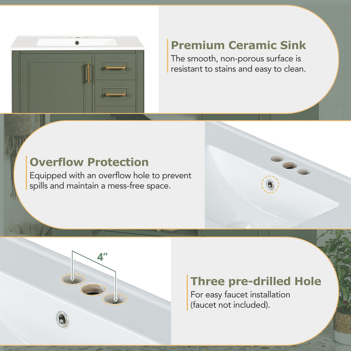 Traditional Bathroom Vanity Set With Soft Close Doors