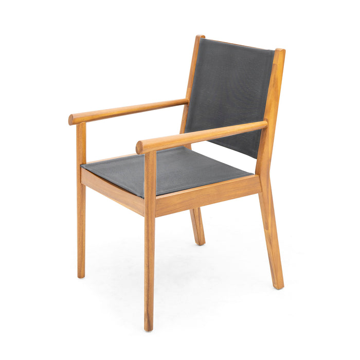 Cordoba - Dining Chair Set With Acacia Wood Frame And Textilen Upholstery (Set of 2) - Teak