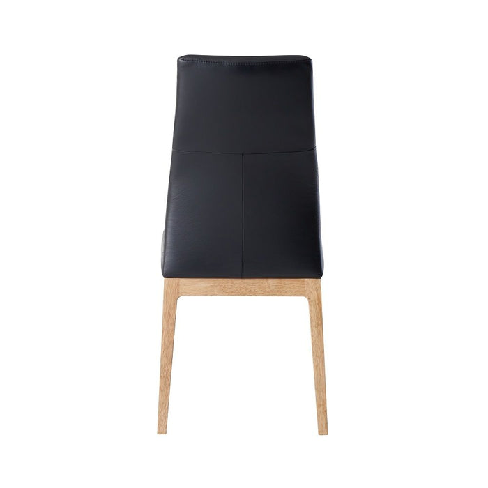 Raquan - Side Chair (Set of 2) - Black Leather & Walnut