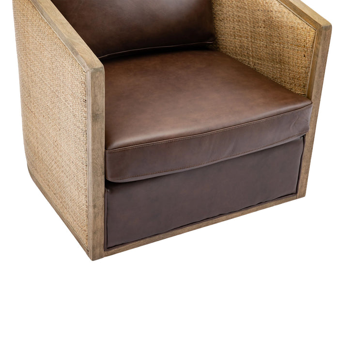 Barrel, Comfy Round Accent Sofa Chair With 360 Degree Swivel, Leisure Arm