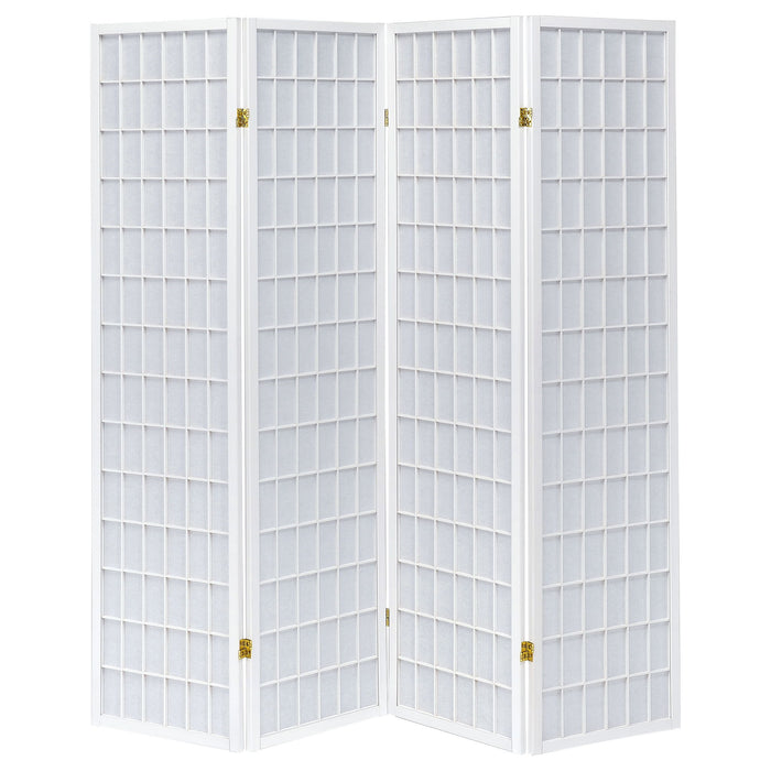 Roberto 4-Panel Room Divider Folding Shoji Screen White