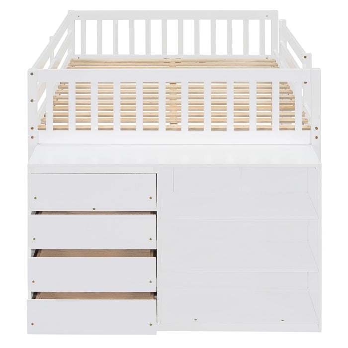 Bunk Bed With 4 Drawers And 3 Shelves