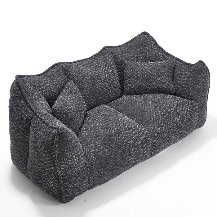 Comfortable Dual Beanbag Chair With High Resilience Foam Core For 2 People