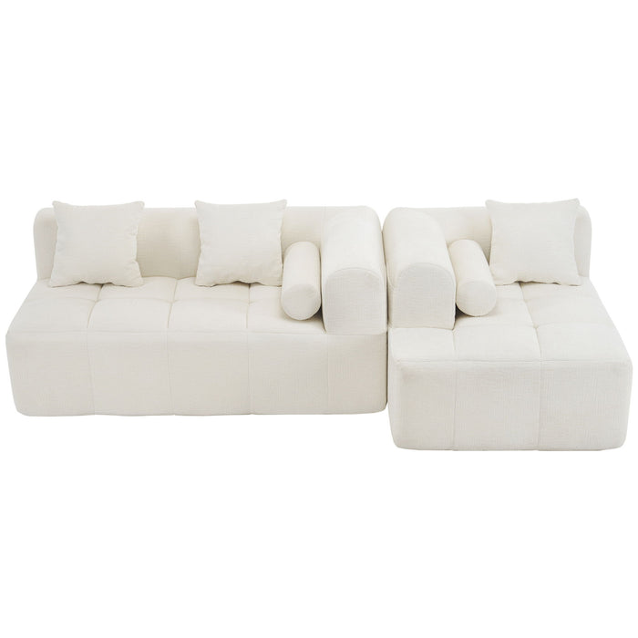 Sectional Free Combined Sofa With 2 Side Pockets