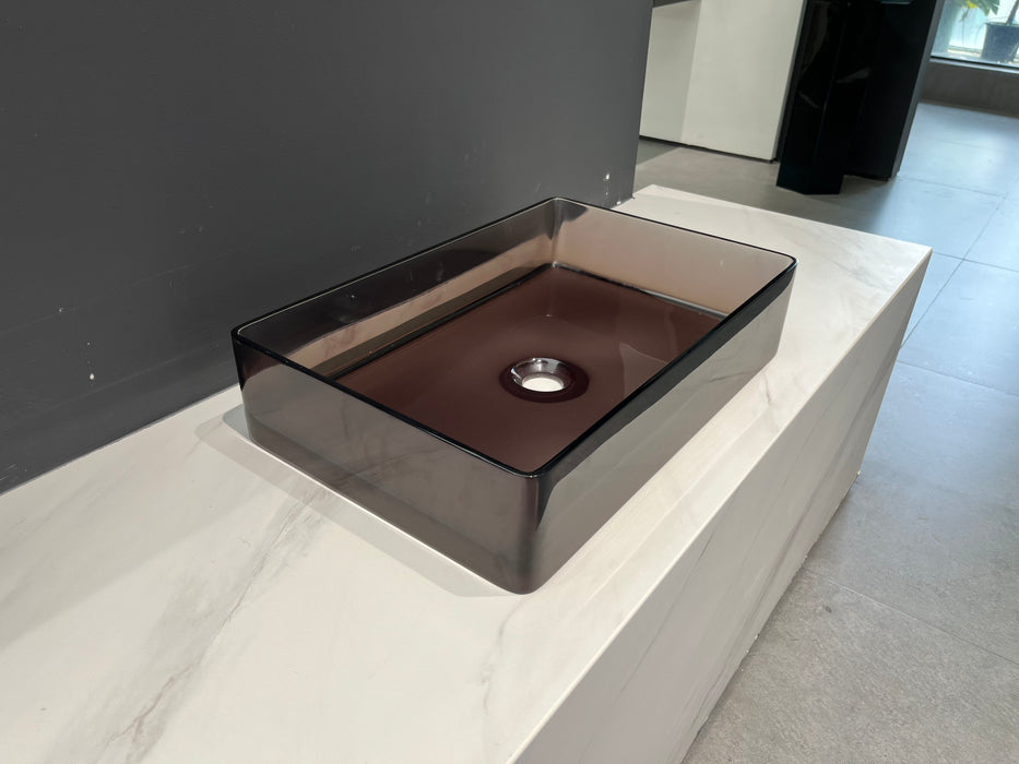 Transparent Gray Solid Surface Basin