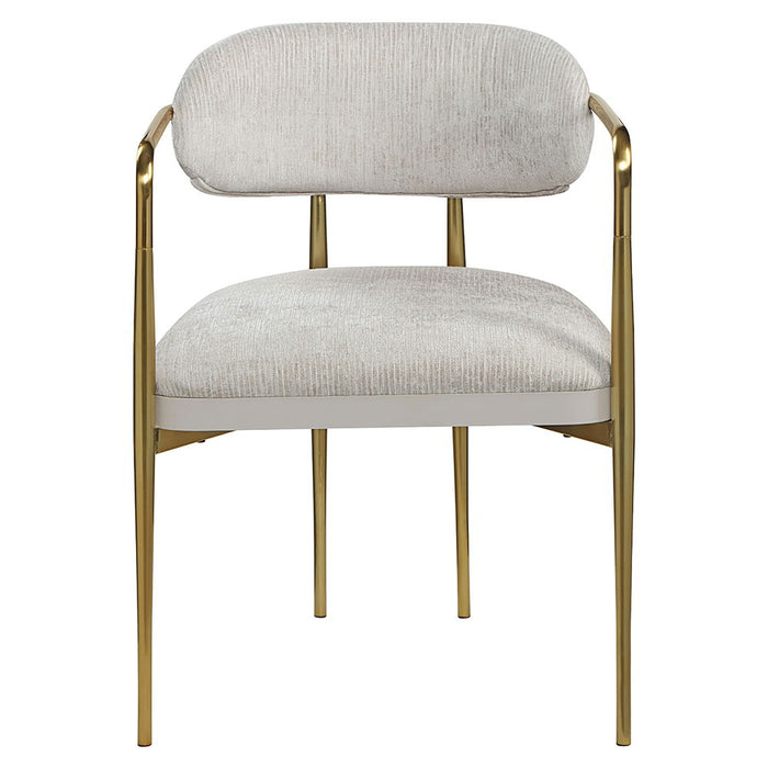 Zayn - Arm Chair Set of 2) - Beige Chenille & Gold