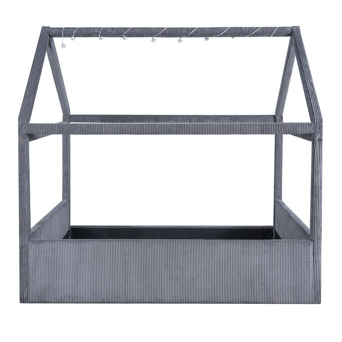 Upholstered House Style Daybed With LED Light Strips