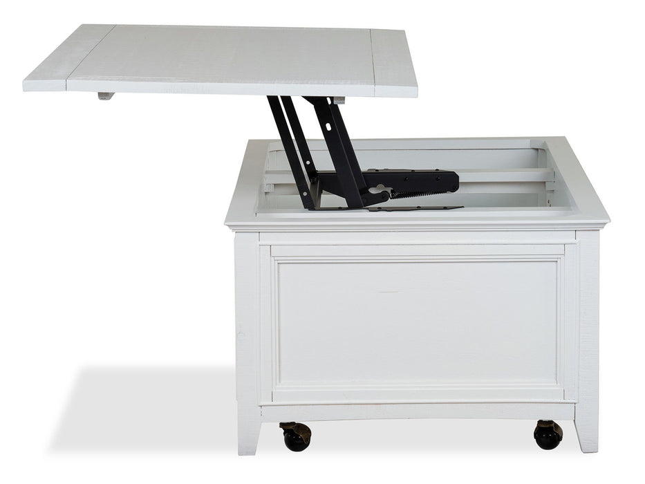 Heron Cove - Lift Top Storage Cocktail Table With Casters - Chalk White