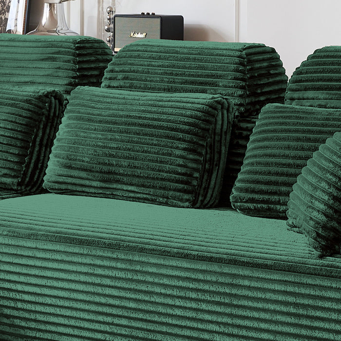 Sectional Sleeper Sofa & Storage Pockets, Modular Couch With Throw Pillows For Living Room