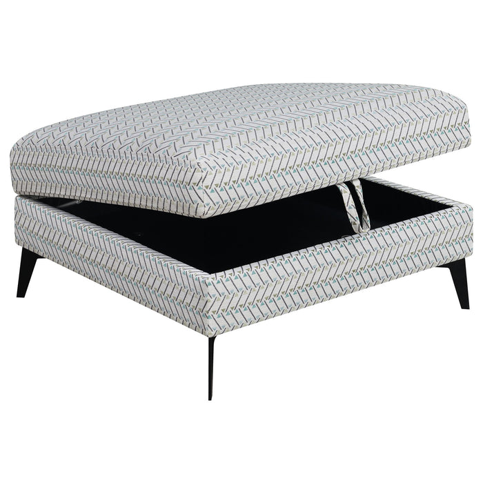 Harrison - Upholstered Storage Ottoman - Gray / Black