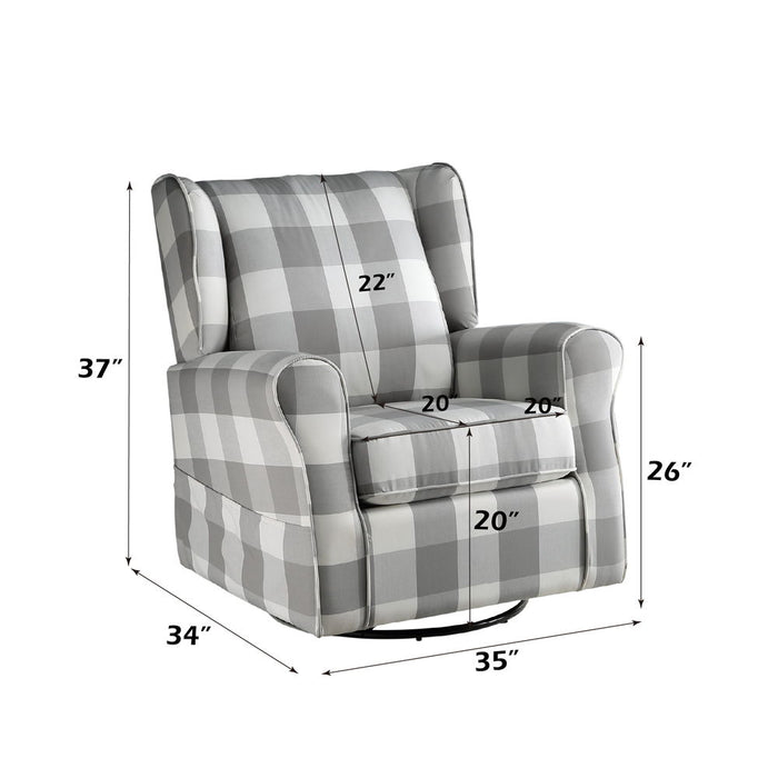 Patli - Swivel Chair With Glider - Gray Fabric