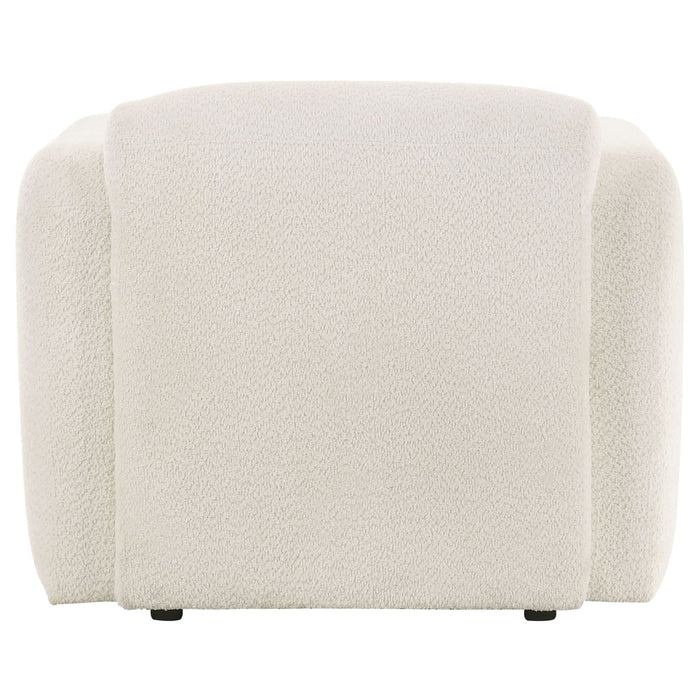 Dorset Fabric Upholstered Round Track Arm Accent Chair White