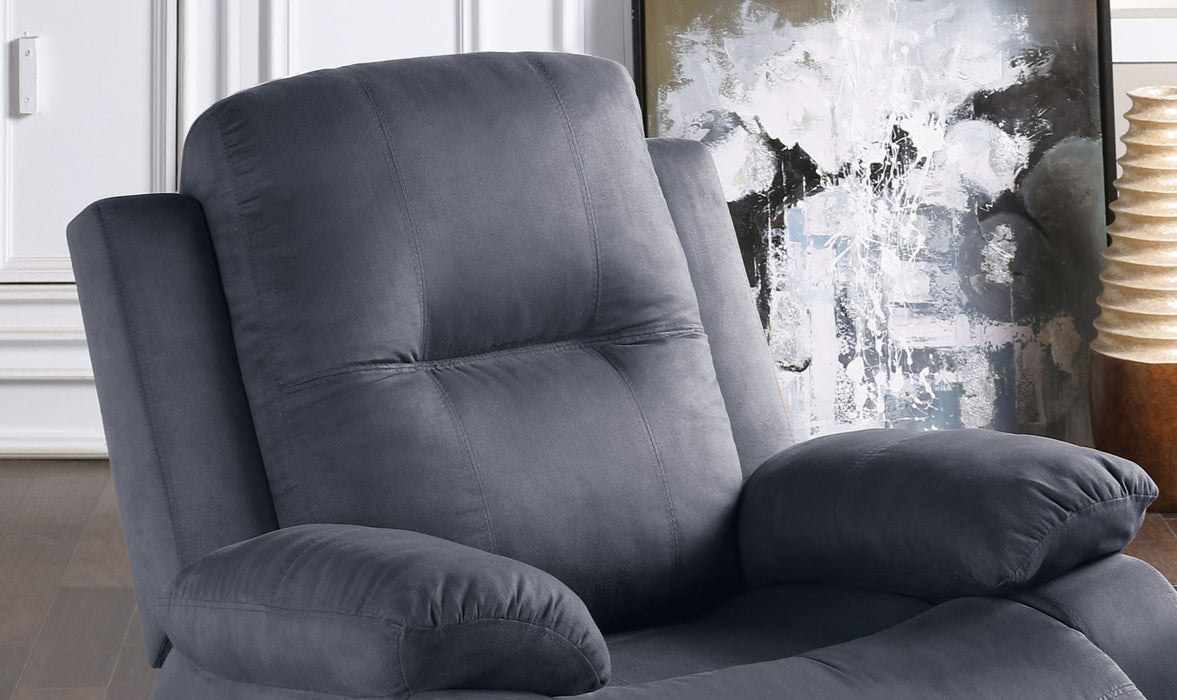 Elegant Modern Ebony Color Microfiber Motion Recliner Chair Couch Manual Motion Plush Armrest Tufted Back Living Room Furniture