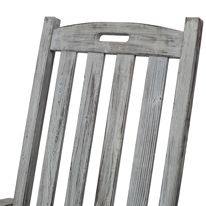 Oversized Porch Rocker Chair With Wide Seat And Tall Backrest