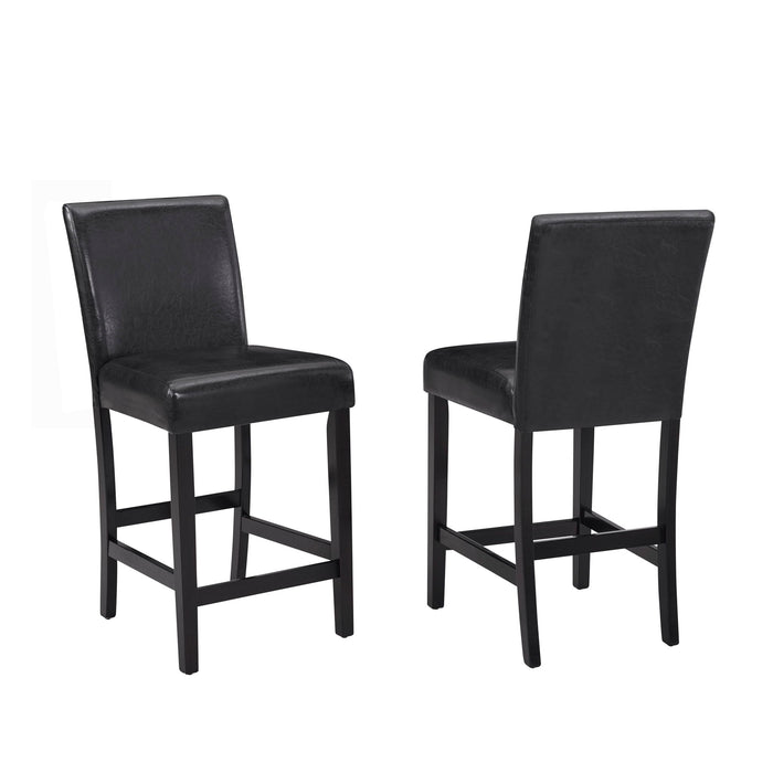 Modern 5 Piece Counter Height Dining Set With Tufted Nail Head Chairs