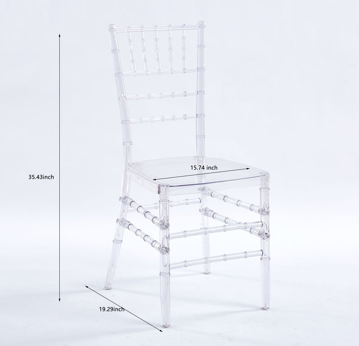 Welding Chair, Dining Chair, Plastic Seat (Set of 4) - Transparent