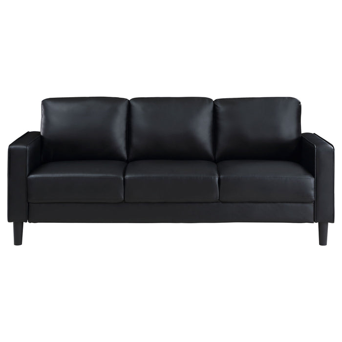 Ruth Upholstered Track Arm Sofa Black