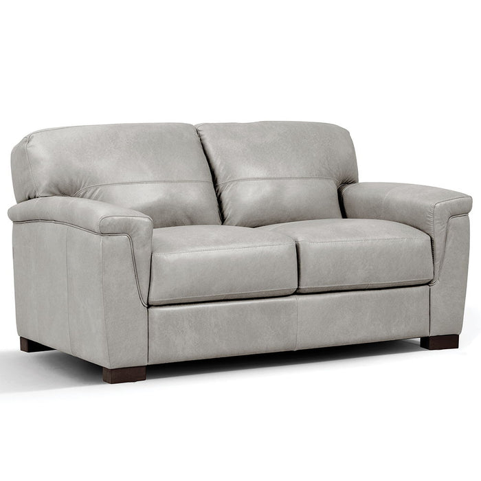 Cornelia - Loveseat - Pearl Gray Leather
