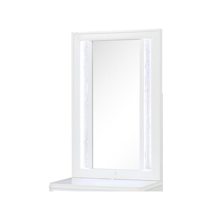 Abigale - Nightstand With Mirror Top, LED Lighting (Includes Mirror And Nightstand) - White