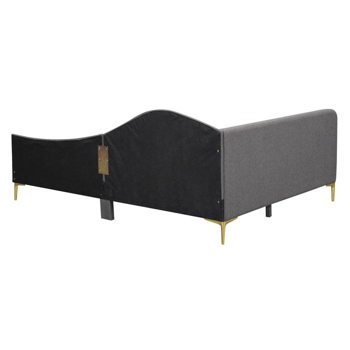 Upholstered Daybed With Headboard And Armrest, Support Legs