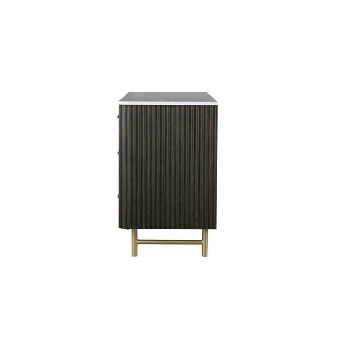 Clayten - Dresser - Espresso / White Marble