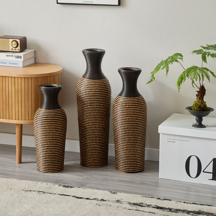 Classic And Neat Floor Vase, High Independent Flower Stand (Set of 3)