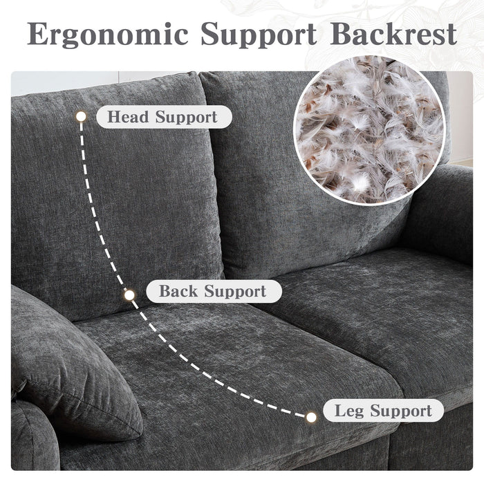 Modern Minimalist Down Filled Sofa