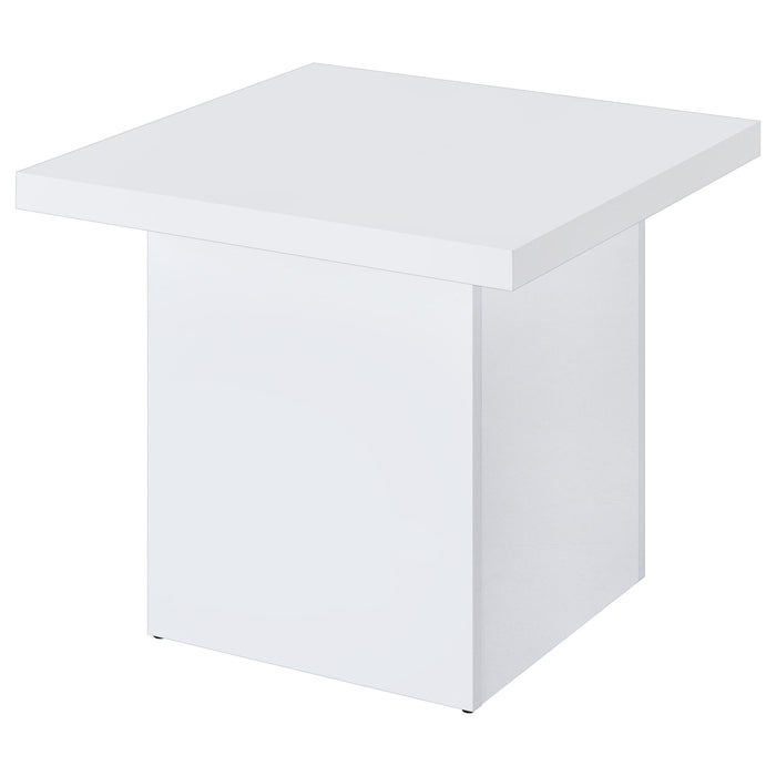 Devar 3-piece Square Coffee End Table Set White High Gloss