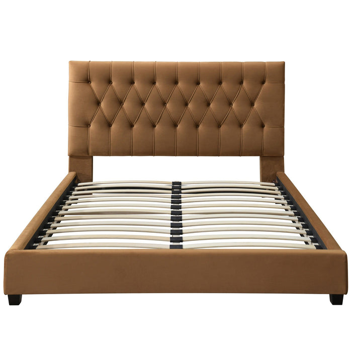Donald - Mid-Century Modern Upholstered Platform Bed