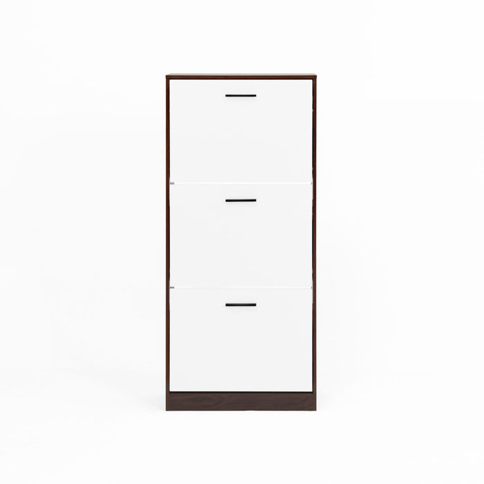Modern Freestanding Shoe Storage Cabinet With 3 Flip Drawers