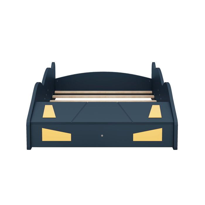 Race Car Shaped Platform Bed With Wheels And Storage