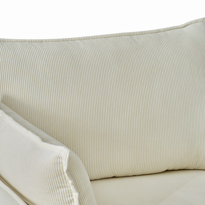 Comfy Corduroy Oversized Chaise Lounge Chair With Ottoman And Storage