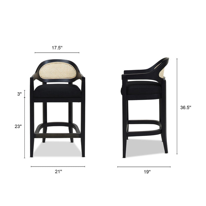 Americana - Mid-Century Modern Cane Back Counter Stool