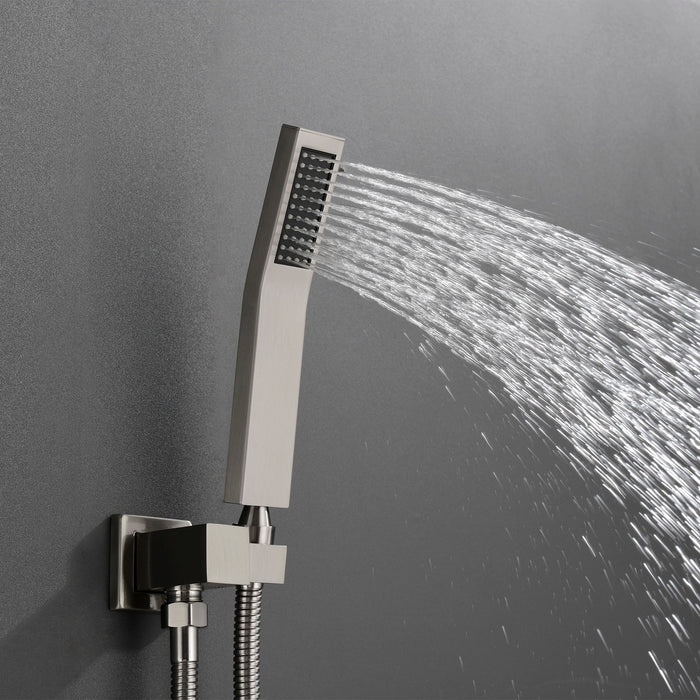 Complete Shower System, With Rough In Valve Brushed Nickel