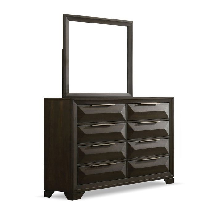 8 Drawer Dresser With Beveled Bracket - Espresso