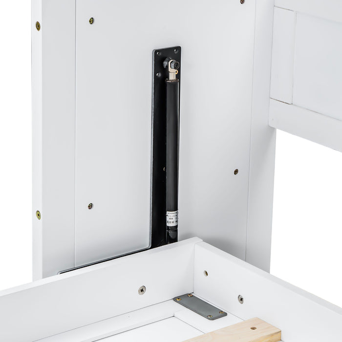 Murphy Bed With Desk, LED Light And USB Charging Station