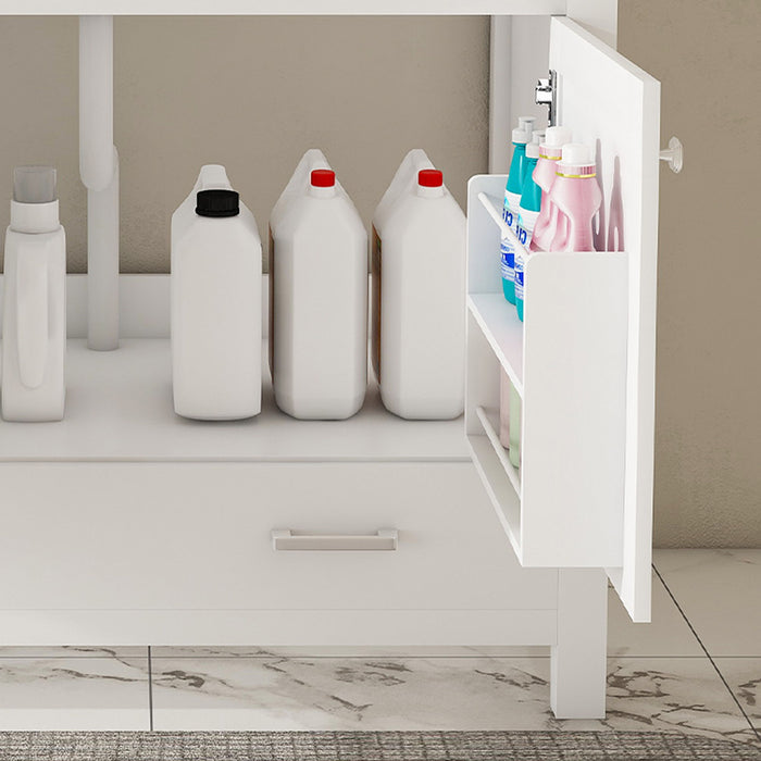 43" Bathroom Vanity, Multi Functional Cabinet - White