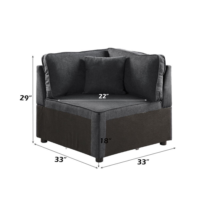 Silvester - Modular Wedge With Pillow - Gray Fabric