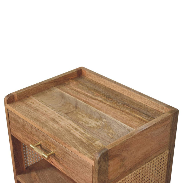 Larissa - T Bar Open Bedside Table - Oak