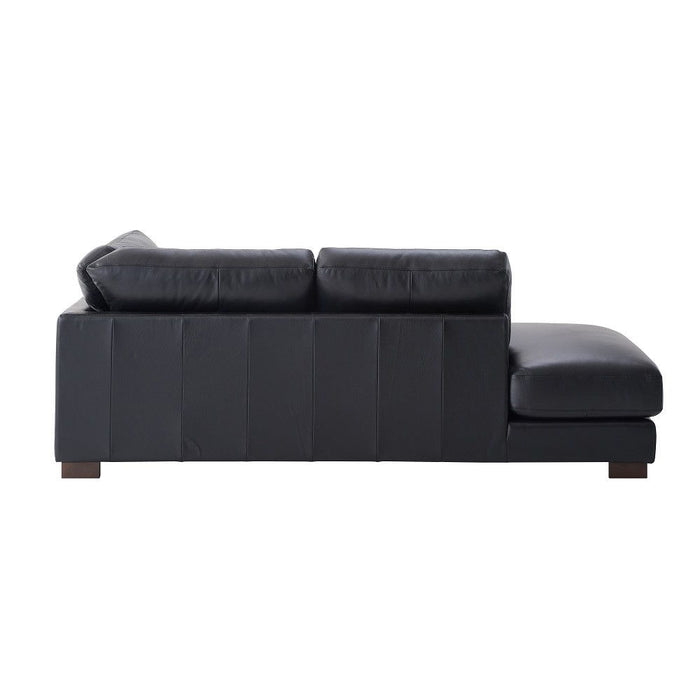 Geralyn - Sectional Sofa With 2 Pillows - Black Leather
