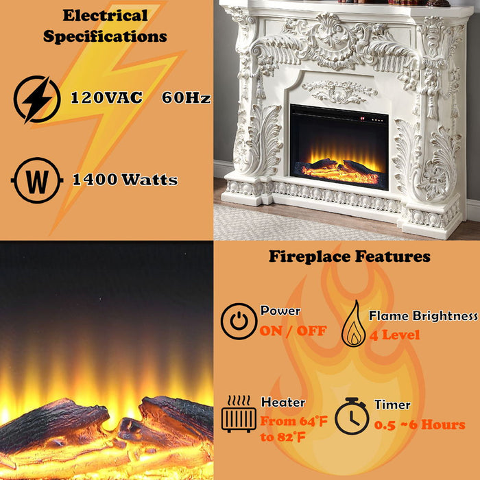 Adara - Fireplace - Antique White Quick Shipping Available at