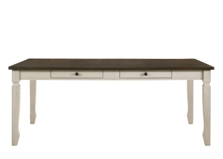 Fedele - Dining Table - Weathered Oak & Cream