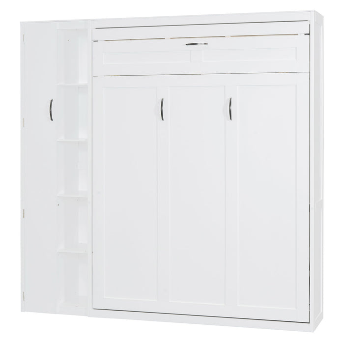 Murphy Wall Bed With Shelves, Wardrobe And LED Lights