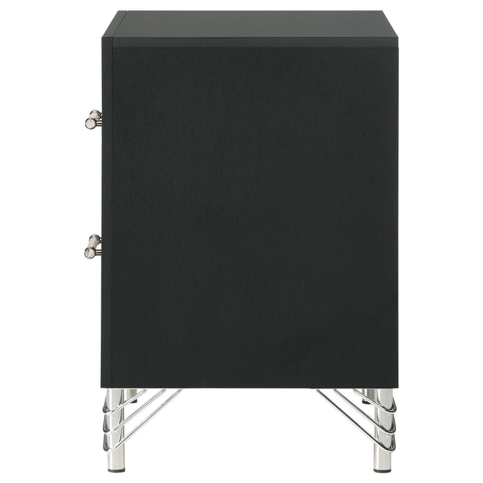 Malcolm - 2 Drawer Nightstand - Black