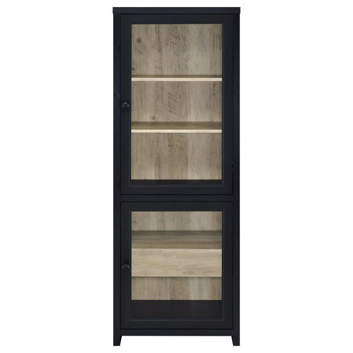 Denison - 67" 2-Door Media Tower Storage Cabinet - Black