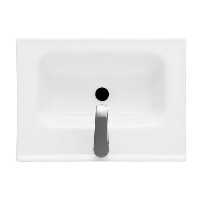 Modern Freestanding Bathroom Vanity With Ceramic Sink, Hot And Cold Faucet, 1 Door Cabinet & Open Shelf