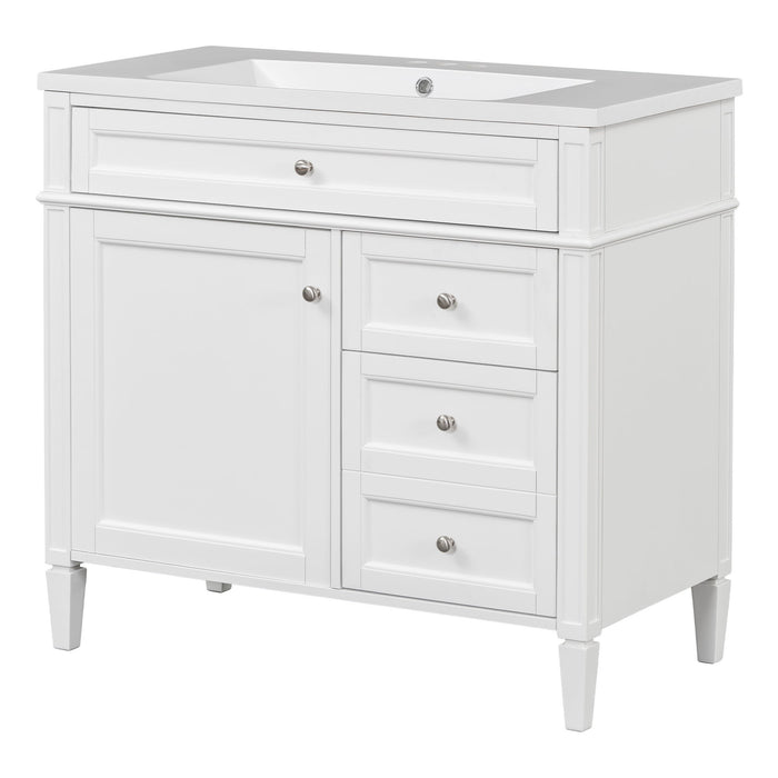 Bathroom Vanity & Top Sink, Modern Bathroom Storage Cabinet With 2 Drawers And A Tip-Out Drawer