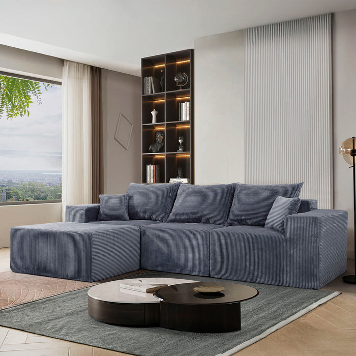 Modular Sectional Sofa, Convertible Couch With Chaise Corduroy