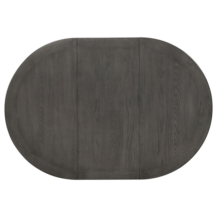 Lavon Oval 60-inch Wood Extension Leaf Dining Table Medium Grey