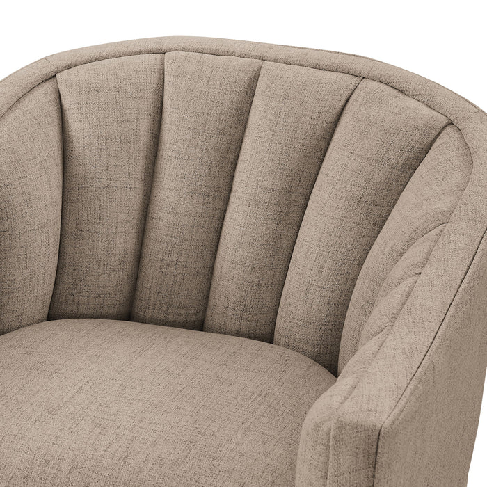 Solitude - Skirted Swivel Accent Chair With Hemp Like